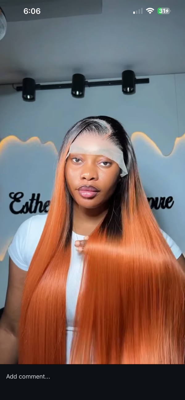 Dark root ginger Frontal straight