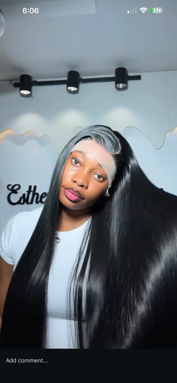 Black frontal straight