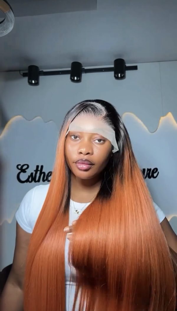 Dark root ginger Frontal straight