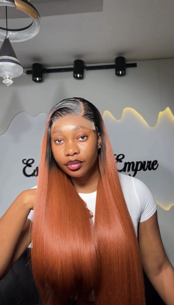 5by5 dark root ginger straight