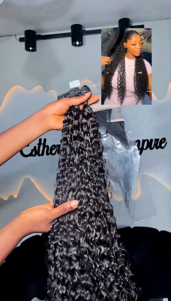 Frontal curly ponytail