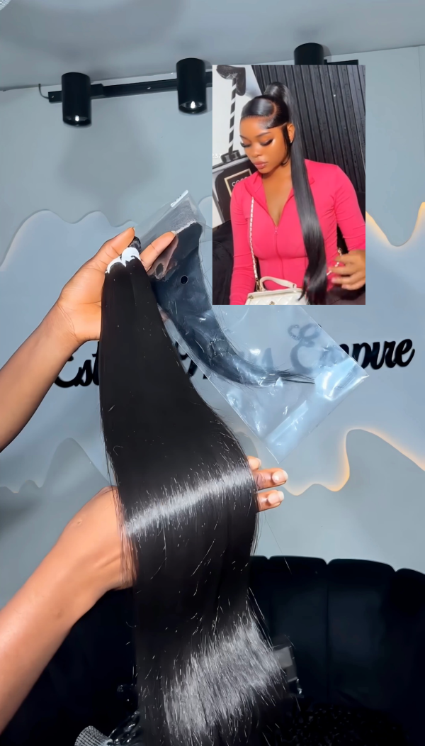 Frontal straight ponytail