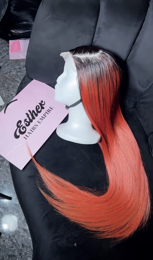 5by5 Dark root ginger straight