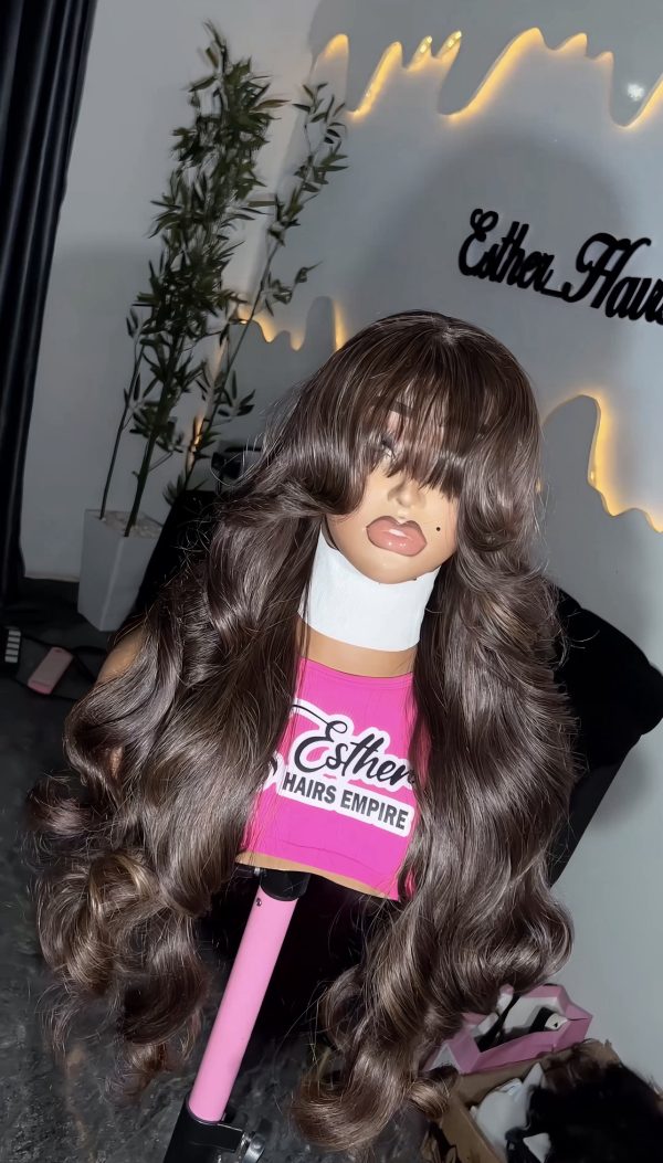 Brown layered fringe